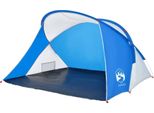 Vidaxl Tenda Da Spiaggia 2 Persone Blu Azzurro Pop-Up Impermeabile