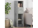 Vidaxl Credenza Grigio Cemento 30X42,5X124 Cm Materiale A Base Di Legno