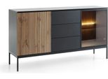 Cassettiera Combinata Ilaria - Nero / Rovere Wotan