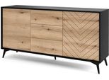 Cassettiera Combinata Larga Namiro - Nero / Rovere Evoke