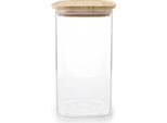 Contenitore Per Alimenti Ibili-Borosilicato, Vetro Borosilicato/Bambù, 11 X 11 X 19 Cm, 1,5 L, Trasparente/Marrone