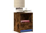 2025 Comodino Moderno Con Luci Led In Legno Di Rovere Affumicato - Comodini E Armadi,Design 3528084 1Pacco