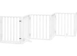 Vidaxl Cancelletto Per Cani A 6 Pezzi Con Porta Pieghevole Bianco 300 Cm Legno Di Pioppo