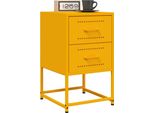 Maison Exclusive - Comodini 2 Pz. Giallo Senape 36X39X60,5 Cm Acciaio