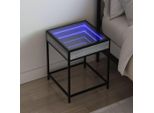 Comodino In Stile Elegante Con Infinity Led Grigio Sonoma 40X40X51 Cm - Comodini E Armadi Hommie5287801 1Pacco