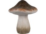 Clayre & Eef Decorazione Fungo Ø 11X12 Cm Ceramica Marrone Bianco