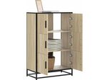 Bei Cloris Vetrinetta Credenza Rovere Sonoma 68X35X106,5 Cm Materiale A Base Di Legno Metallo - Cassettiere Nuovo8316158 1Pacco