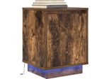 Vidaxl Comodino Con Luci Led Rovere Fumé 38X34X50 Cm