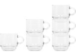 Lav Cozy Tazze Da Caffè Espresso In Vetro, Impilabili, 90 Ml, 6 Pezzi