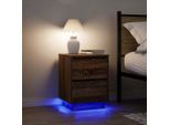 Maison Exclusive - Comodini Con Luci Led, 2 Pezzi, Effetto Rovere Marrone
