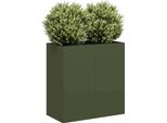 Maison Exclusive - Vaso Da Fiori Verde Oliva 80X40X80 Cm Acciaio Laminato A Freddo