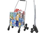 Vevor Carrello Saliscale, 45 L, Carrello Saliscale Con Volante A 360°, Carrello Saliscale Multiuso, Ideale Per Il Trasporto Della Biancheria, Argento