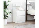 Maison Exclusive - Comodino Con 2 Cassetti Bianco 38X34X80 Cm