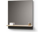 Livinity Specchio Contenitore Bagno Timavo, 60 X 67 Cm Con Ripiano, Antracite/Rovere Artigianale