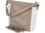 Kaerlek Borsa A Tracolla/Borsa A Secchiello Da Donna In Ecopelle Taupe Bianca