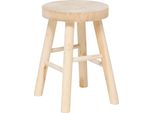 Atmosphera Interior Designer - Hocker "Nyar"" Paulownia Beige D28X41Cm"