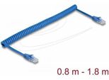 Delock RJ45 Spiralkabel Stecker Zu Cat.6 Utp 0.8 M Bis 1.8 Blau (90362)