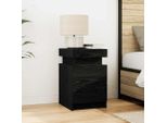 Vidaxl Comodino In Rovere Nero 35 X 39 X 55 Cm Materiale A Base Di Legno
