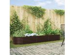 Vidaxl Letto Da Giardino Rialzato Marrone 320 X 80 X 44 Cm Acciaio
