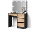 Livinity Toletta Imola, 90 Cm Con Illuminazione A Led, Antracite/Quercia Dorata/Quercia Dorata