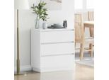 Vidaxl Comodino Con Cassetti Bianco 71 X 34,5 X 75 Cm Materiale A Base Di Legno