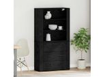 Vidaxl Armadio Alto Look Rovere Nero 80 X 33 X 150 Cm Materiale A Base Di Legno