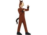 Costume Da Cavallo Costume Intero Marrone Nero Costume Di Carnevale Animale Bambini Carnevale, Taglia: 110/116 Colore: Marrone