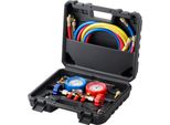 Manometro Del Refrigerante Set Di Manometri A 3 Vie Per Auto Refrigeranti R134A-R22-R12-R502 Ac 4 Pezzi 5 Piedi Di Carica Tubi Flessibili Manometro Del Refrigerante