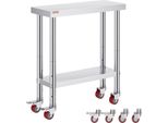 Tavolo Da Lavoro 30" X 12"" X 34"" In Acciaio Inox Tavolo Da Lavoro Per Catering Un Po' 100 Kg Per La Capacità Di Carico Tavolo Per La Preparazione Di Alimenti Tavolo Da Lavoro Commerciale Per Cucina Bar Restaurantar 4 Piedini Regolabili"