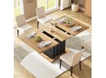 Tavolo Da Pranzo Flieks Allungabile, Tavolo Telescopico Con Armadio, Tavolo 110-140X80X75 Cm, Tavolo Da Cucina Rettangolare, Colore Legno E Nero