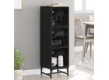 2025 Vetrinetta Moderna A Colonna Effetto Rovere Nero 35 X 37 X 117 Cm Materiale A Base Di Legno - Cassettiere,Design 5402945 1Pacco