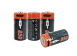 Powersmart Batteria Ricaricabile CR123 CR123A Li-Ion, Confezione Da 4 Pezzi 3,6V 850Mah Con Cavo Di Ricarica USB-C 4-In-1