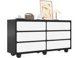 Fortuna Lai Sideboard, Elegante Cassettiera Con Sei Cassetti – Toletta Dal Design Moderno E Funzionale. 140×38×74,5 Cm