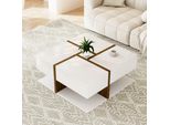 Tavolino Sweiko Lucido, Tavolino Con 4 Cassetti, Design Unico Per Colori E Linee, Spazio Di Archiviazione Sottostante. 78X78X34,8 Cm