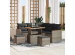 Set Di Mobili Da Giardino In Stile Elegante Set Di Mobili Da Balcone Set Di Divani Da Giardino Con Cuscini 8 Pezzi Grigio Poly Rattan - Set Di Mobili Da Giardino Hommie5203690 5Parcel