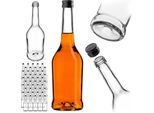 Bottiglie Per Liquore Kadax 500Ml, 50 Pezzi, Bottiglie Vuote Per Il Riempimento Di Olio, Aceto, Liquore, Vino E Grappa, Bottiglie Di Vetro, Bottiglie Di Grappa, Bottiglie Di Succo (Nero)