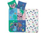Copripiumino Lilo En Stitch 140 X 200 Cm - 70 X 90 Cm - Cotone