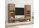 Maison Exclusive - Mobile Tv Con Led 5 Pezzi In Legno Di Rovere Artigianale