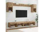 Maison Exclusive - Mobile Tv Con Led 6 Pezzi In Legno Di Rovere Artigianale