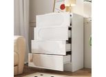 Credenza Merax Con 4 Cassetti, Mobile Contenitore Con Ampio Spazio Di Archiviazione, Cassettiera Compatta Con Guide Ad Estrazione Totale Per Ufficio, Camera Da Letto E Soggiorno, Bianco