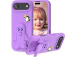 Custodia Per Bambini In Eva Per Iphone Air, Morbida Custodia Protettiva Antiurto Con Supporto Per Pinguino Viola