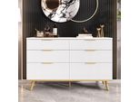 Merax Cassettiera Moderna Con 6 Cassetti E Piedini Effetto Legno, Credenza Con Spazio Versatile Per Soggiorno, Camera Da Letto E Corridoio