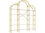 Scaffale 170 X 26 X 190 Cm, Materiale Mdf In Acciaio Tubolare, Cinque Strati Di Spazio Di Archiviazione, Forma A Nuvola, Facile Da Montare E Pulire, Oro + Bianco