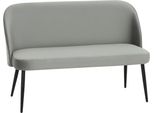 Divano A 2 Posti, Divano Imbottito Moderno Con Struttura In Metallo E Legno, Rivestimento In Tessuto Vellutato, Grigio