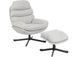 Poltrona Relax Con Sgabello Poltrona Lounge Con Tessuto In Ciniglia, Poltrona Tv Moderna, 78 X 93 X 100 Cm, Bianco Crema