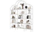 Scaffale 170 X 26 X 190 Cm, Materiale Mdf In Acciaio Tubolare, Cinque Strati Di Spazio Di Archiviazione, Forma A Nuvola Unica, Facile Da Montare E Pulire, Bianco