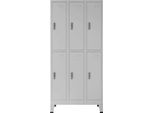 Vidaxl Armadietto A 6 Scomparti In Acciaio 90X45X180 Cm Grigio
