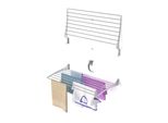 Stendibiancheria Da Parete, Stendibiancheria Da Parete, Stendibiancheria Chiudibile Per Interni Ed Esterni In Alluminio E Acciaio, Foxydry Fold 100 Cm