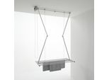 Stendibiancheria Da Soffitto Foxydry Mini 128 Cm Saliscendi Salvaspazio Grigio