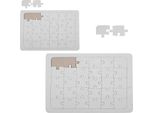 2 Puzzle Bianchi Decorativi - 21 X 30 E 15 X 21 Cm